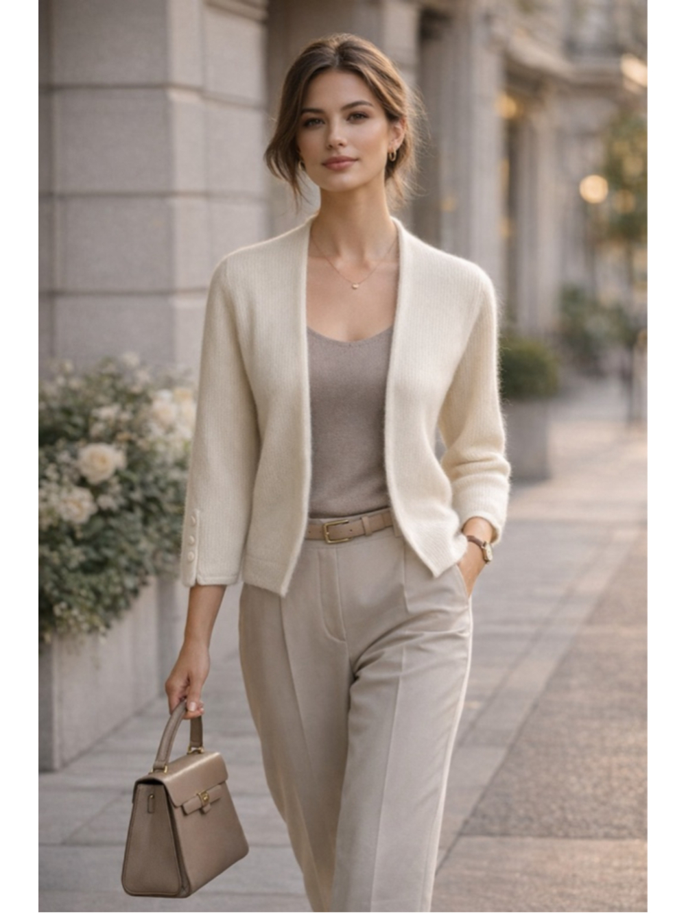 MaxMara Cashmere Cardigan Women’s S Cropped Quiet Luxury Soft Minimalist Ivory